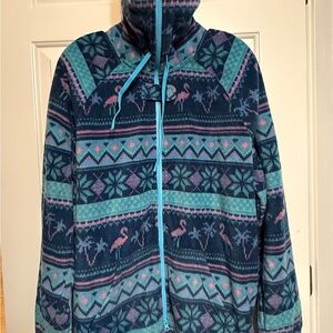 CHUBBIES BRAND Men's flamingo fleece one piece short/hoodie- Blue and Pink